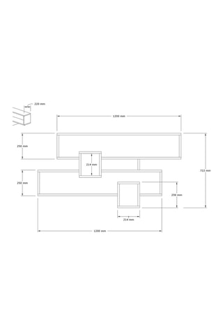 Etagère murale 2 niveaux Karen - 120 x 72,2 x 22 cm