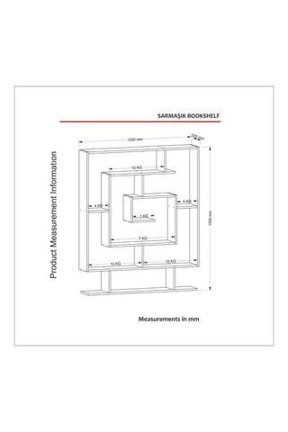 Bibliothèque Sarmasik - 125 x 149 x 22 cm