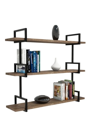 Etagère murale 3 niveaux Naturel et noir