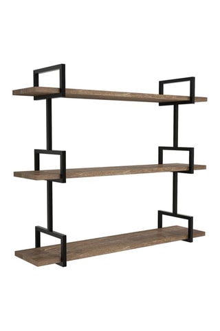 Etagère murale 3 niveaux Naturel et noir