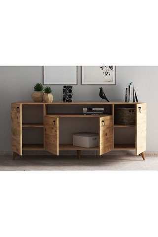 Buffet 4 portes KSL0202 - Imitation bois clair