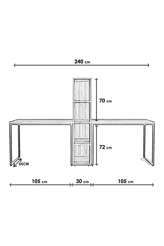 Bureau double Imitation bois