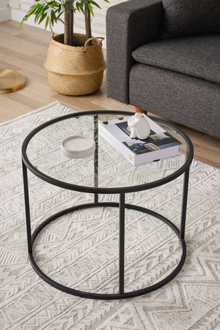 Table basse en verre trempé Berlin - 60 x 43 cm