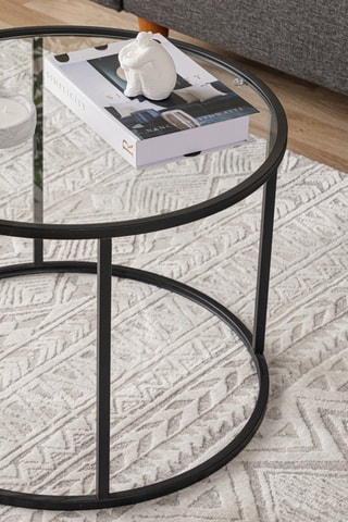 Table basse en verre trempé Berlin - 60 x 43 cm