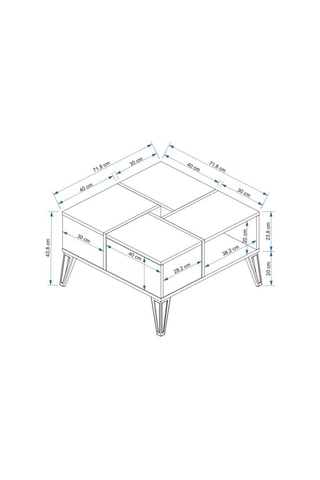 Table basse Nirvana - 71,8 x 43,8 x 71,8 cm
