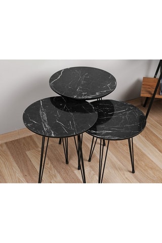 3 tables gigognes - 38 x 38 x 45 cm, 38 x 38 x 50 cm et 38 x 38 x 55 cm
