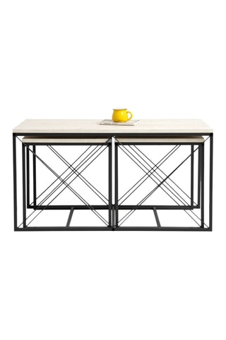 3 tables basses Defne - Ecru et noir