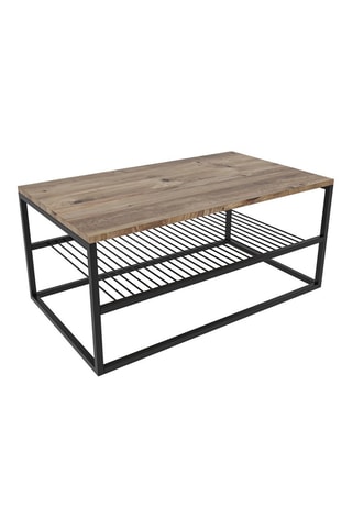 Table basse Asude - Noir et imitation bois