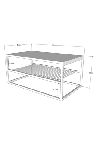 Table basse Asude - Noir et imitation bois