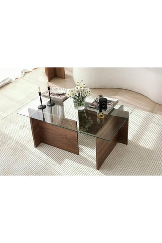 Table basse Escape - Plateau en verre trempé - 105 x 40 x 65 cm