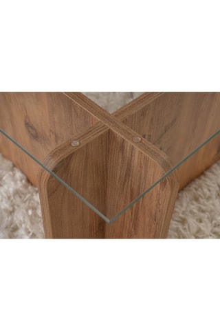 Table basse Flavio  - Plateau en verre trempé - 105 x 30 x 65 cm