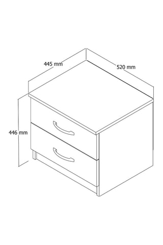 Table de chevet 2 tiroirs - 52 x 44,6 x 44,5 cm