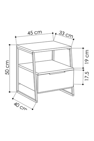 Table de chevet 1 tiroir Anthracite
