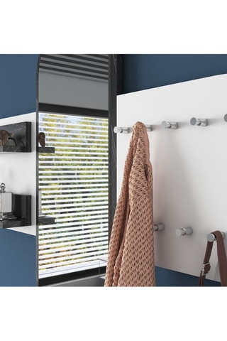 Vestiaire d'entrée avec miroir - 125 x 120 x 12 cm