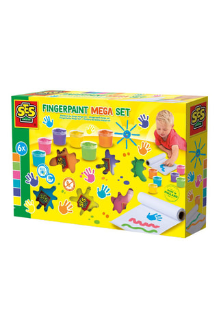 6 tarros de pintura de dedos Mega - 6 colores - Desde 2 años