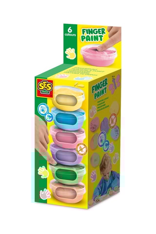 6 tarros de pintura de dedos pastel - 6 colores - Desde 2 años