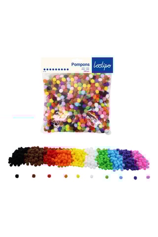 Borlas pequeñas arcoíris - 1000 piezas - Desde 3 años