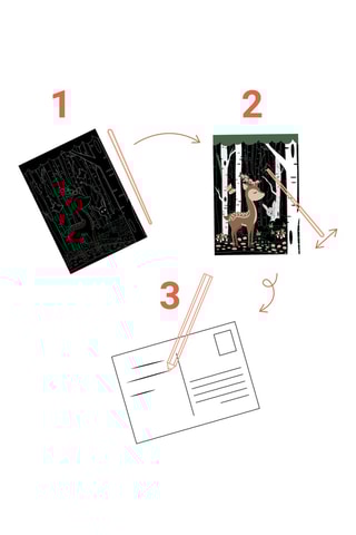 Postales para rascar Animals world tour - 10 piezas - Desde 6 años