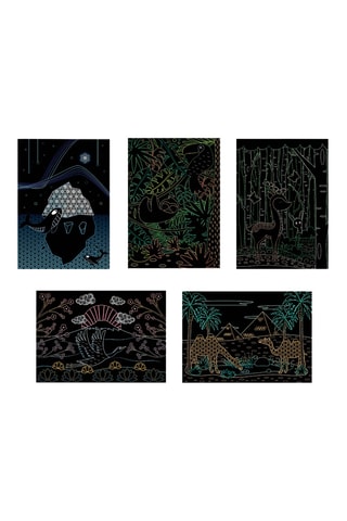 Postales para rascar Animals world tour - 10 piezas - Desde 6 años