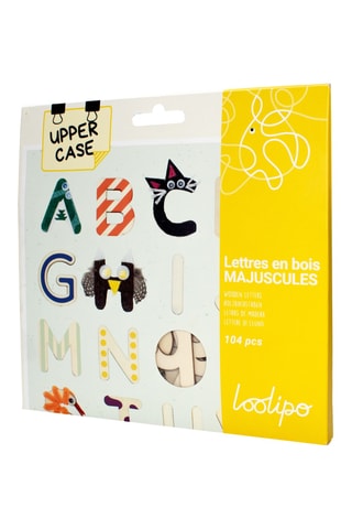 Letras mayúsculas de madera - 104 piezas - Desde 3 años