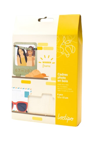 6 marcos de fotos de madera - 15 x 12 cm