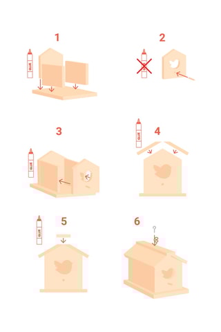 Nido de pájaros de madera para montar - Desde 5 años