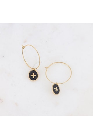 Boucles d'oreilles - Doré et noir
