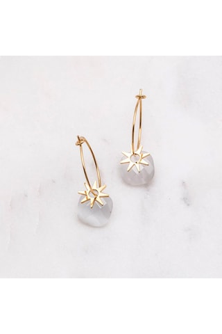 Boucles d'oreilles - Doré et blanc