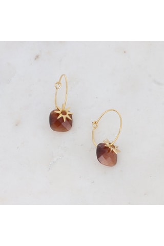 Boucles d'oreilles - Doré et marron