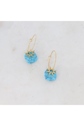 Boucles d'oreilles - Howlites bleues