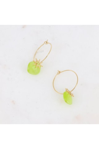 Boucles d'oreilles - Doré et vert