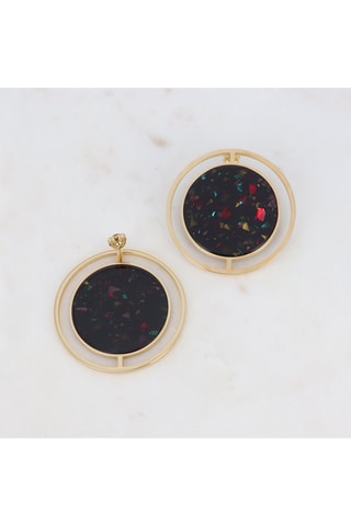 Boucles d'oreilles Noir et doré