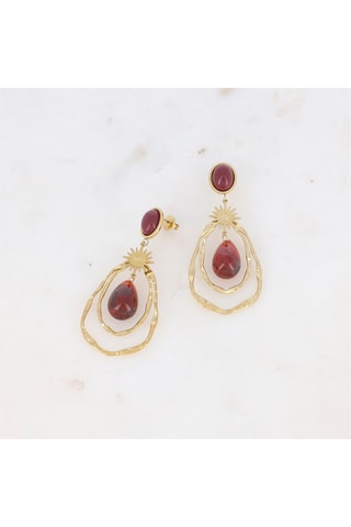 Boucles d'oreilles - Doré et marron