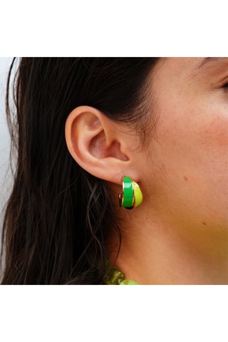 Boucles d‘oreilles - Doré et vert