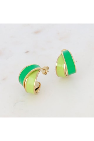 Boucles d‘oreilles - Doré et vert
