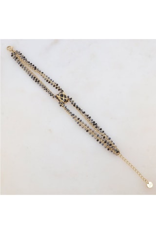 Bracelet multirangs - Noir et gris