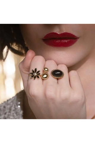 Bague - Doré et noir