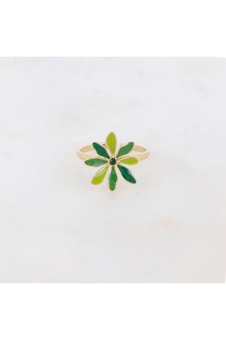 Bague - Doré et vert
