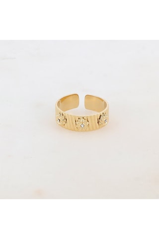 Bague - Doré et blanc