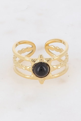 Bague triple rangs - Onyx
