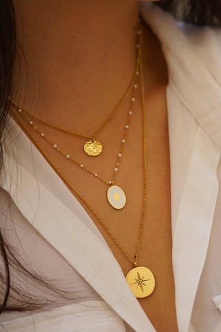 Collier - Doré et blanc