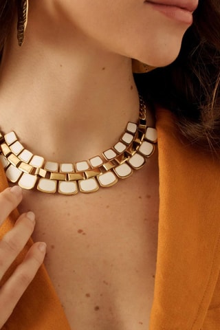 Collier - Doré et blanc