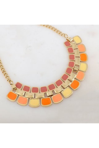 Collier - Doré et orange