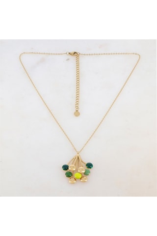 Collier - Doré, vert et jaune