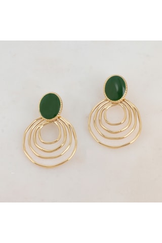 Boucles d’oreilles - Doré et vert émeraude