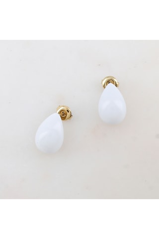 Boucles d'oreilles - Doré et blanc