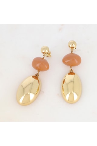 Boucles d'oreilles - Doré et beige