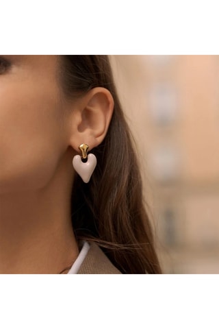 Boucles d'oreilles - Doré et beige