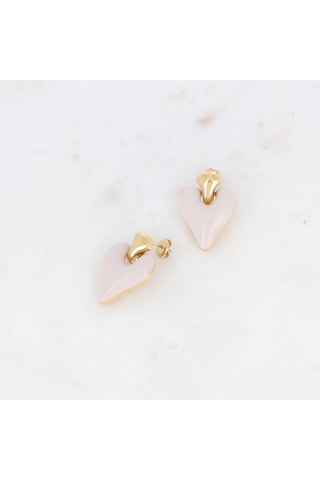Boucles d'oreilles - Doré et beige