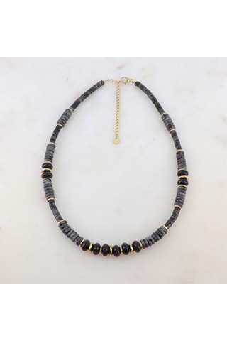 Collier - Labradorites, onyx et howlites